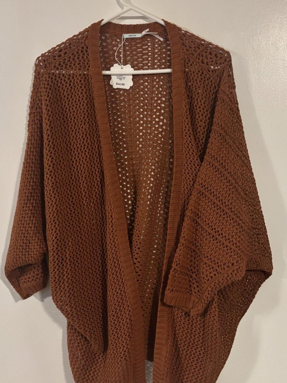 Kimchi Blue open-knit cardigan in a rich burnt (rust) is the ultimate boho layer